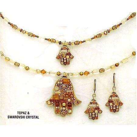 Michal Golan Crystal & Topaz Hamsa Necklace、mySite、topwebapps