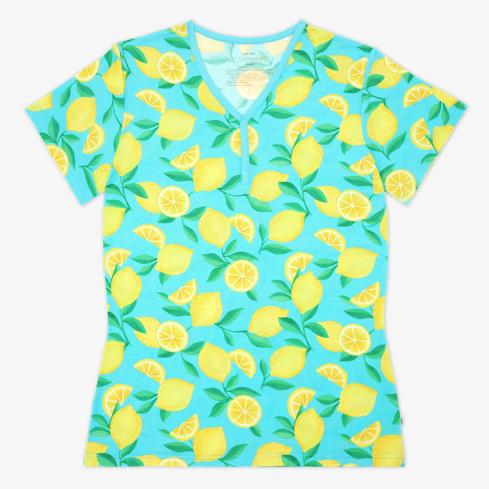  Blue Sunny Citrus Women's Short Sleeve Pajama Top、mySite、layawaytickets