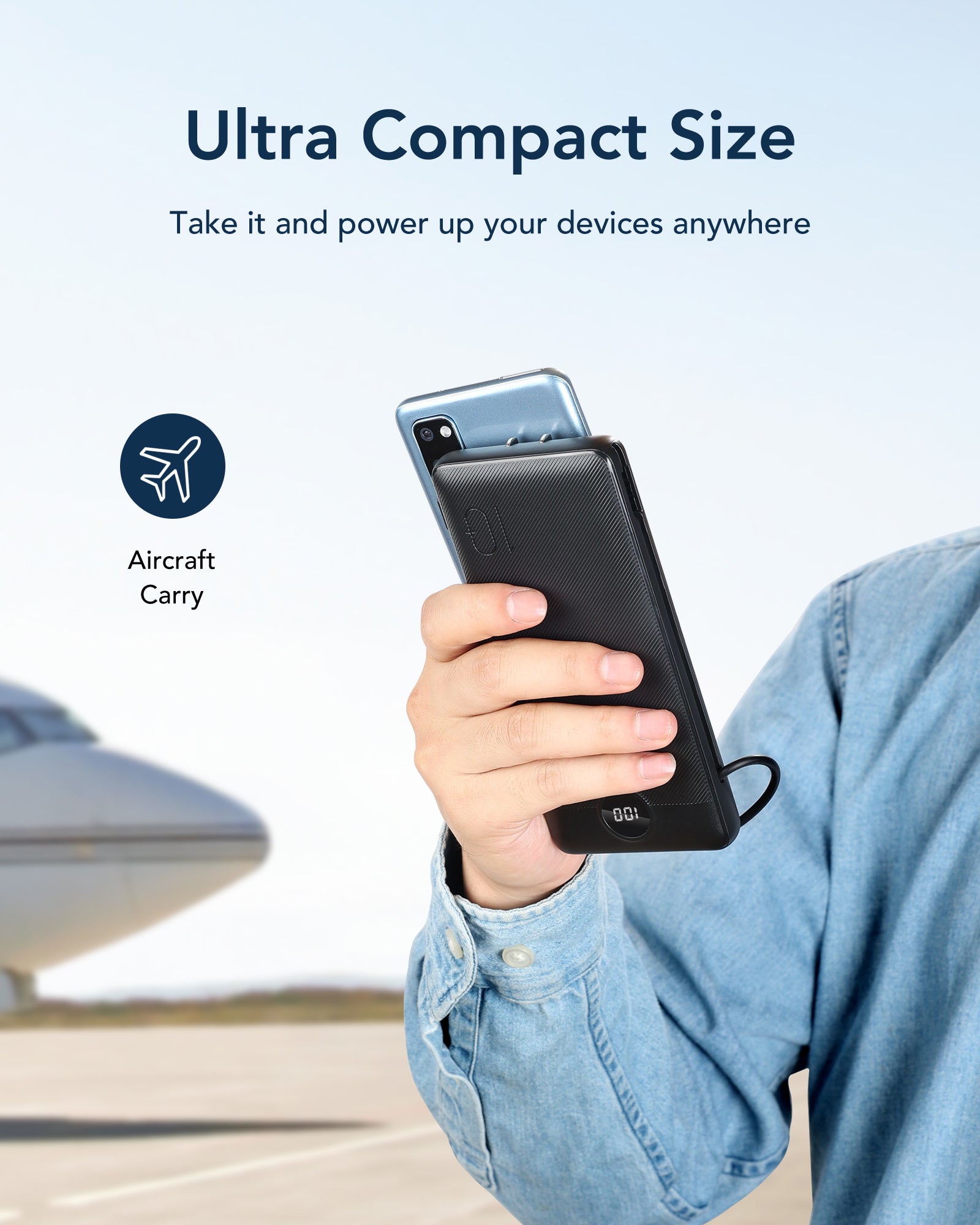 ACE100 Pro Built-in Cable and AC Plug 10000 mAh Power Bank、mySite、fannypackpong