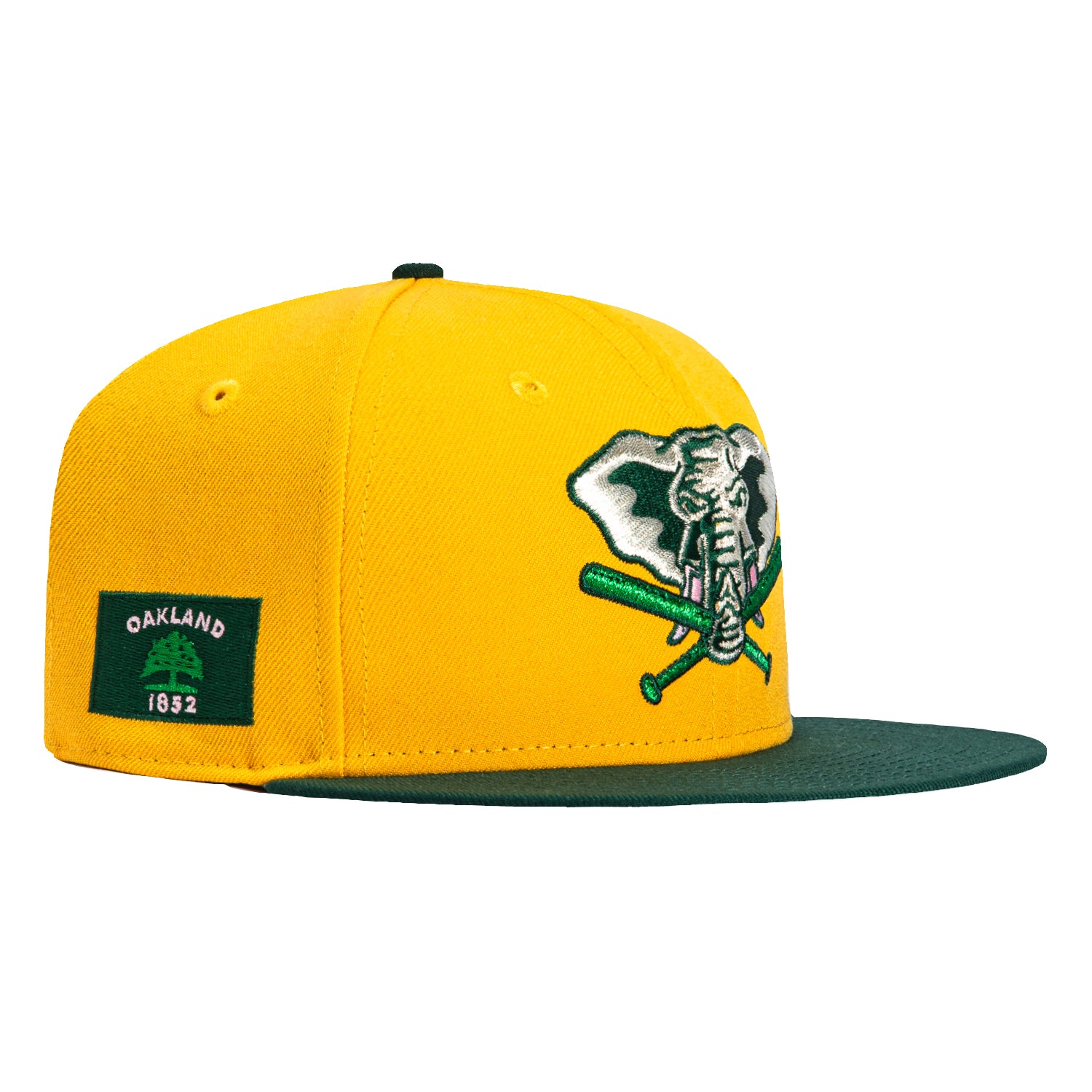 New Era 59Fifty Oakland Athletics Oakland Flag Patch Stomper Hat - Gold, Green、mySite、vikingsvslions