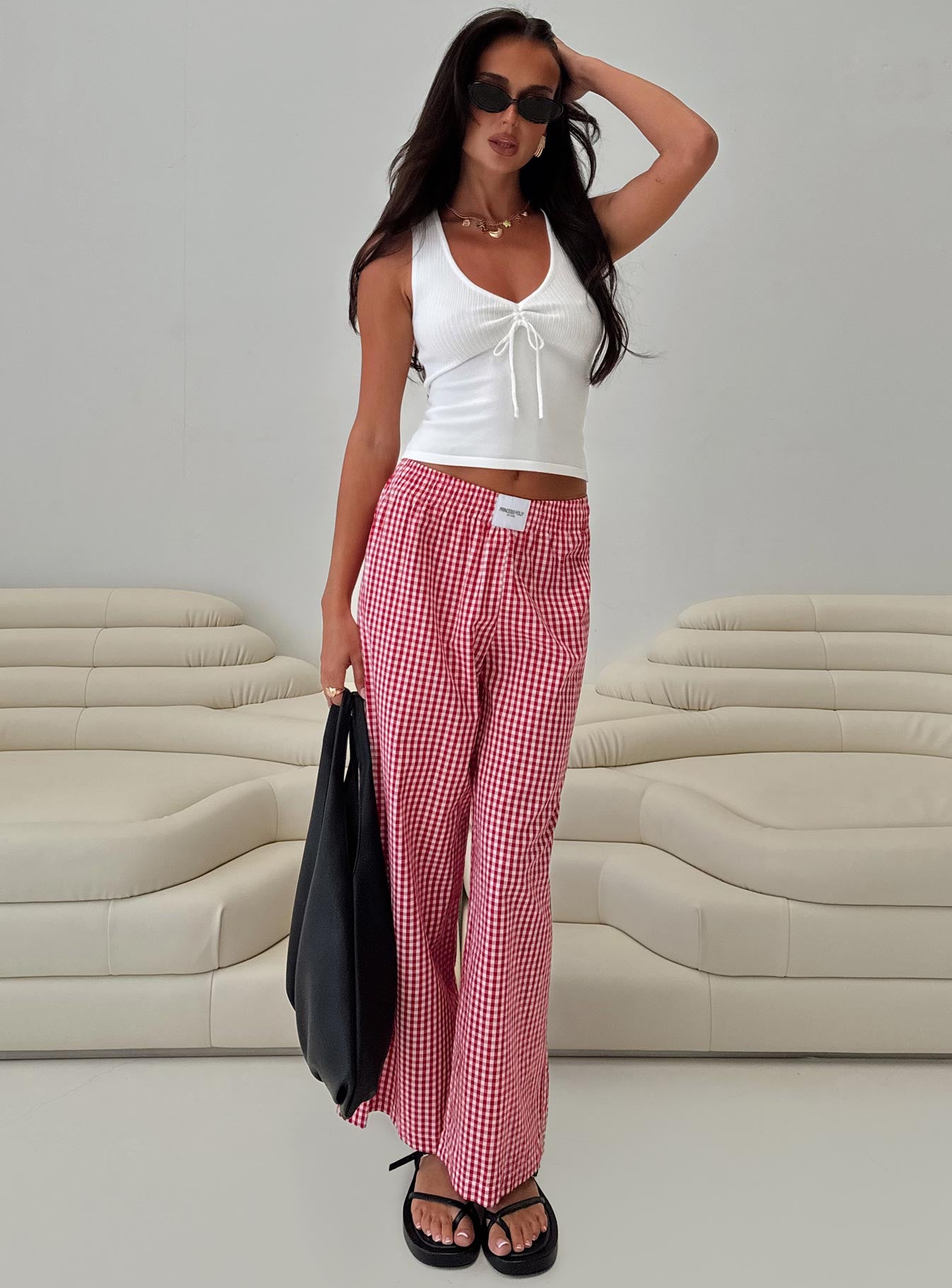 Beach House Pants Red Gingham、mySite、solidvoid