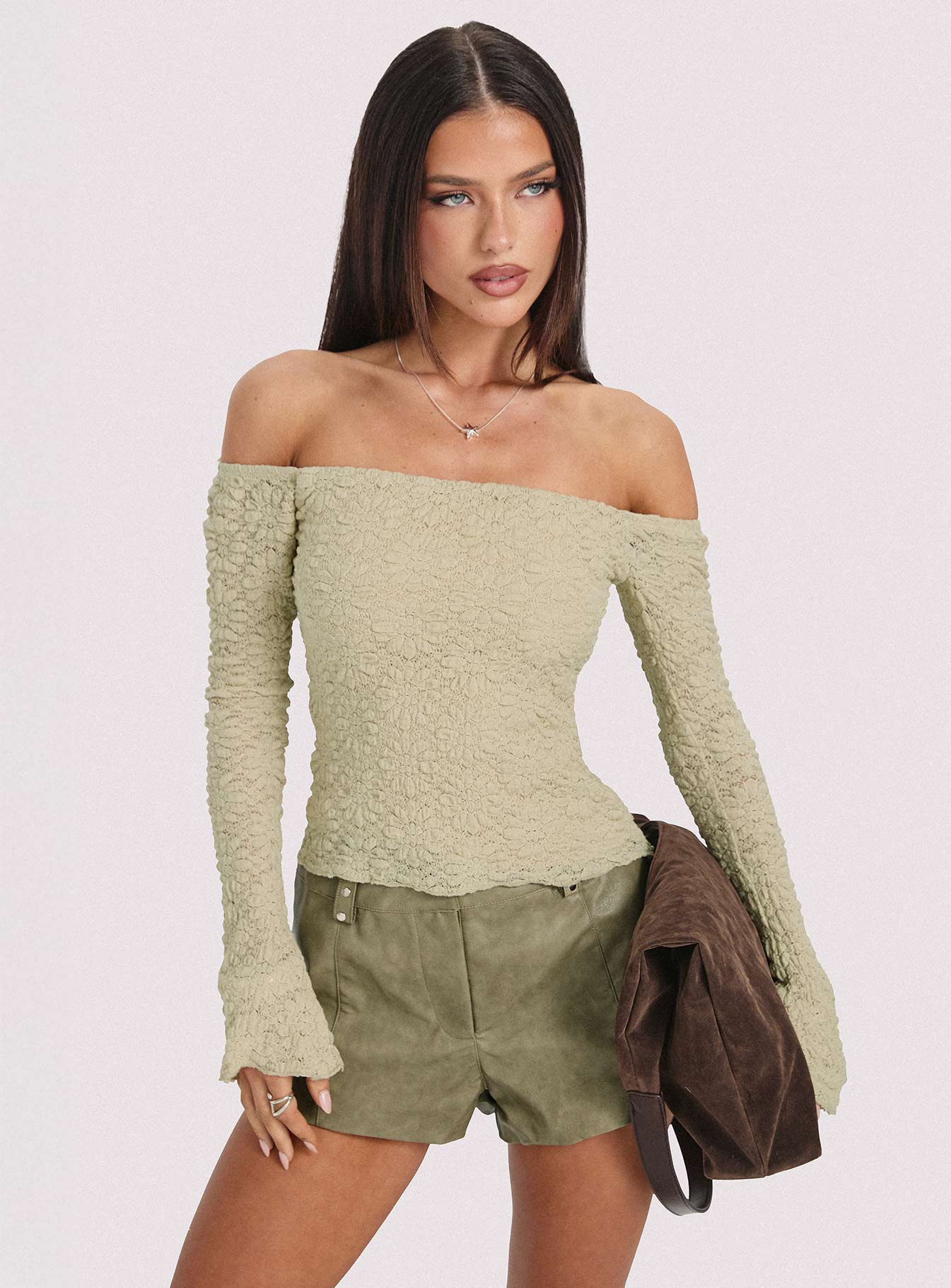 Kenickie Stud Micro Shorts Khaki、mySite、solidvoid