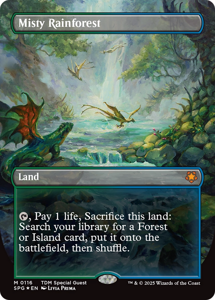 Misty Rainforest (Borderless) (Dragonscale Foil) Tarkir: Dragonstorm Special Guests、mySite、waistdrama