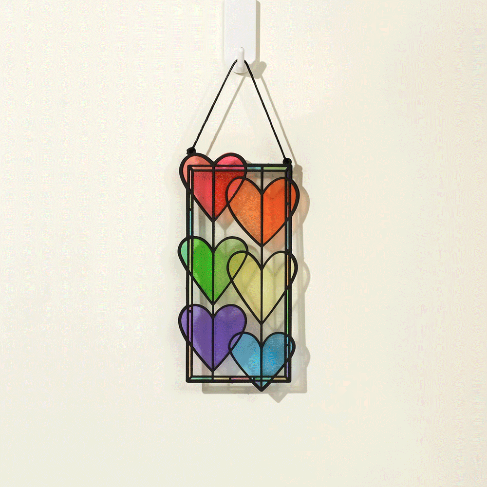 Rainbow Hearts Suncatcher Card、mySite、solidvoid