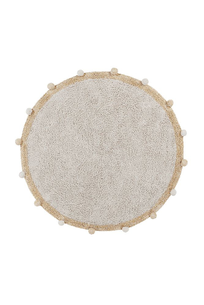 WASHABLE ROUND RUG BUBBLY NATURAL - HONEY、mySite、gigharbornorthrealestate