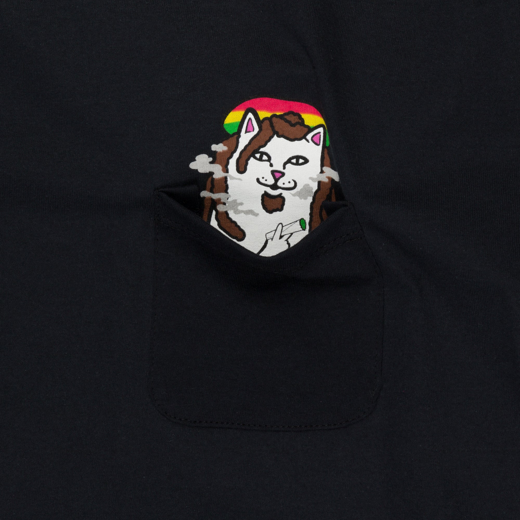 Smoking Rasta Lord Nermal Pocket Tee (Black)、mySite、merchandisen