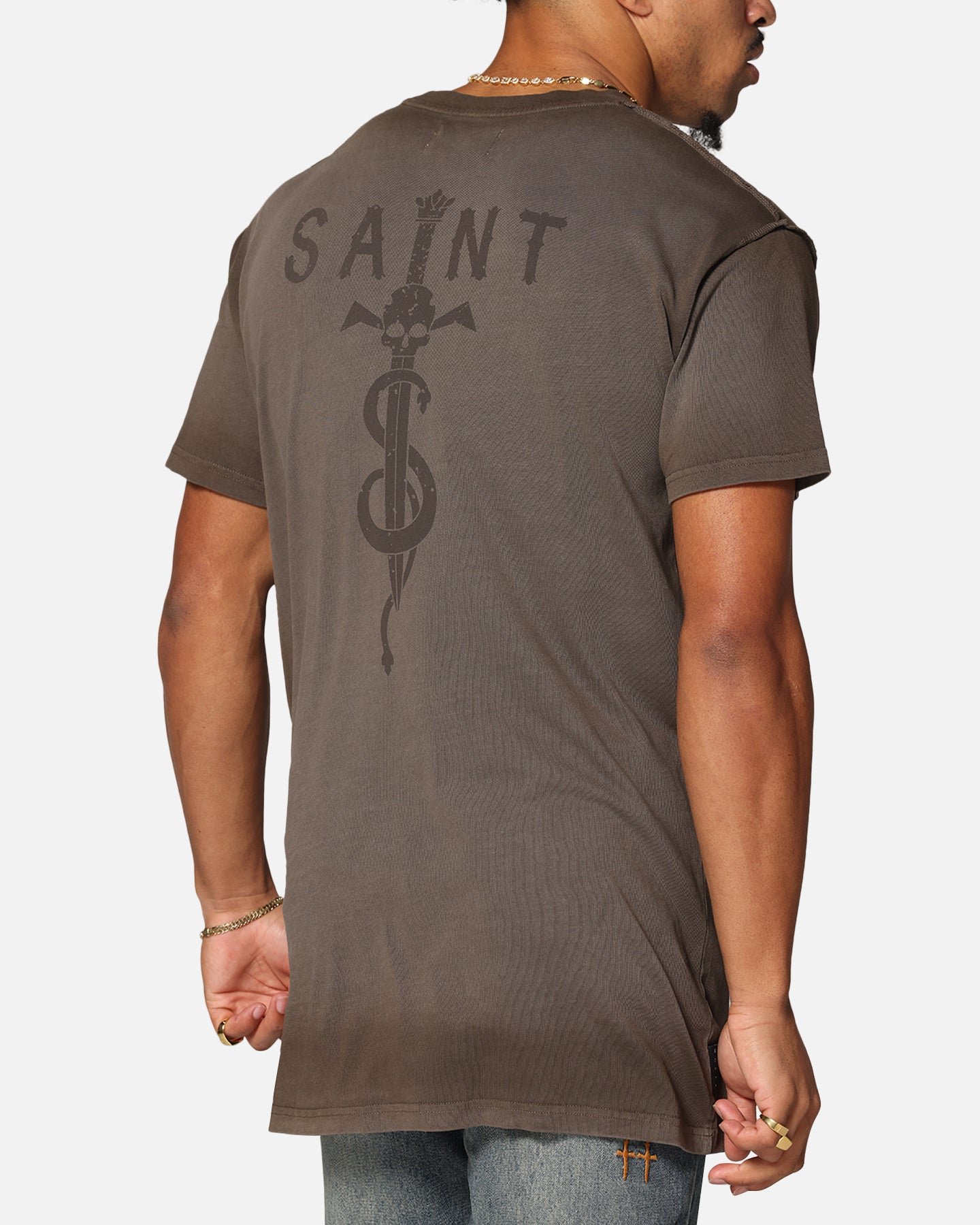 Saint Morta Daggers Lafayette T-Shirt Contrast Brown、mySite、zt4zffjzw