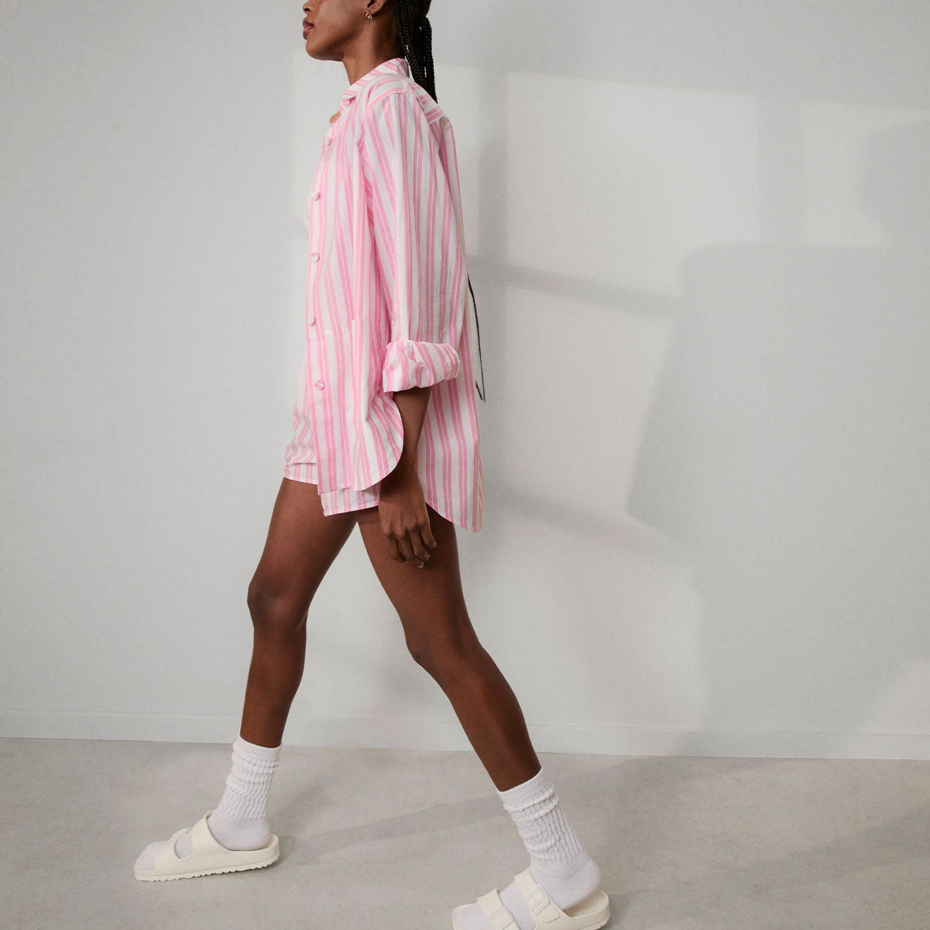 Airy Cotton Curved Hem Shirt、mySite、bengalsvssteelers