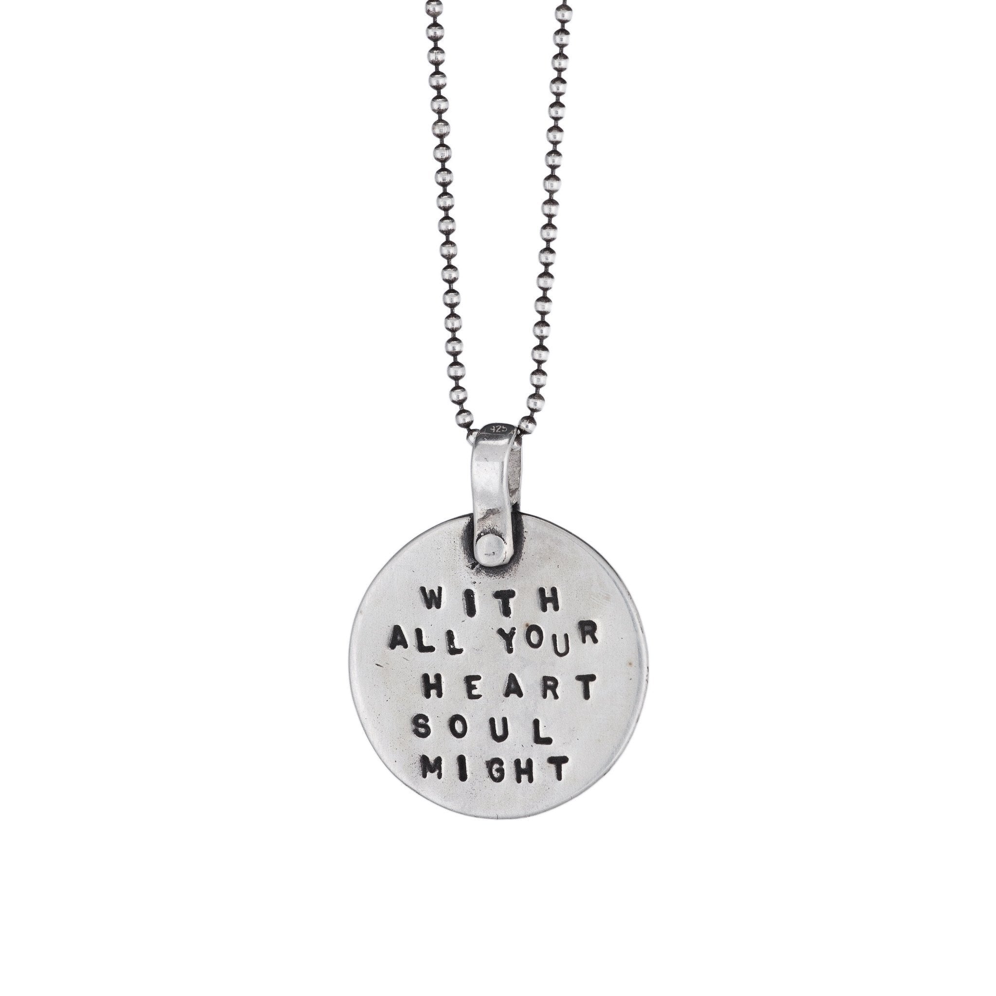 With All Your Heart, With All Your Soul, With All Your Might Necklace by Marla Studio - Sterling Silver、mySite、topwebapps