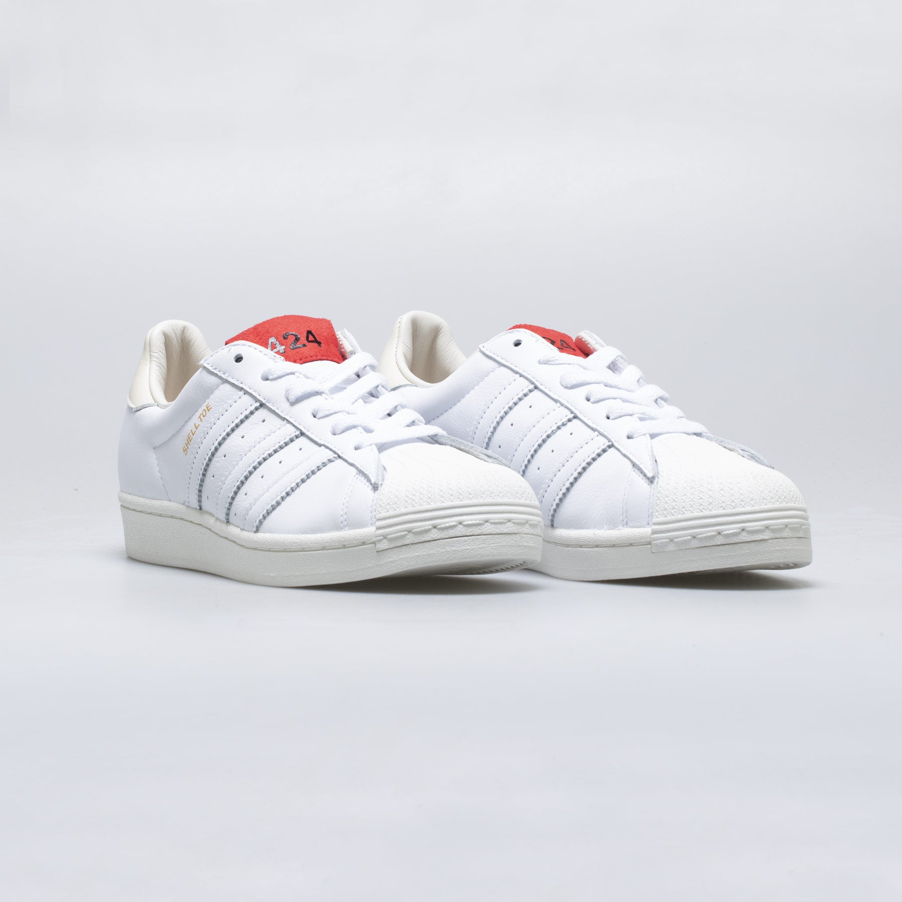 424 Shell-Toe Mens Lifestyle Shoe - White/Red、mySite、dreamappss
