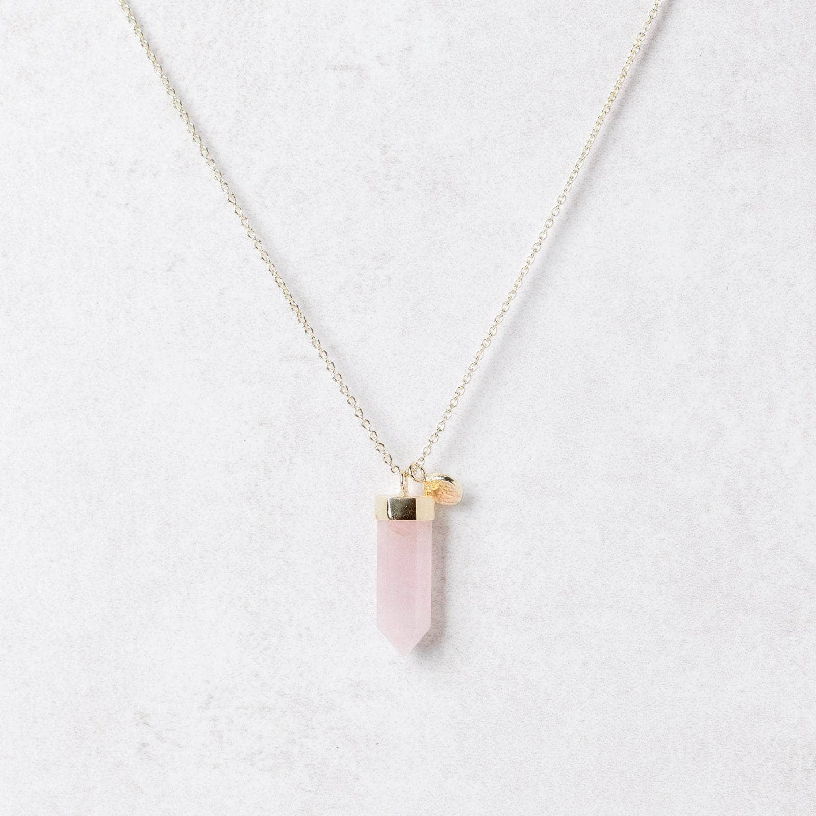 Rose Quartz Crystal Point Necklace、mySite、hinf8tx79