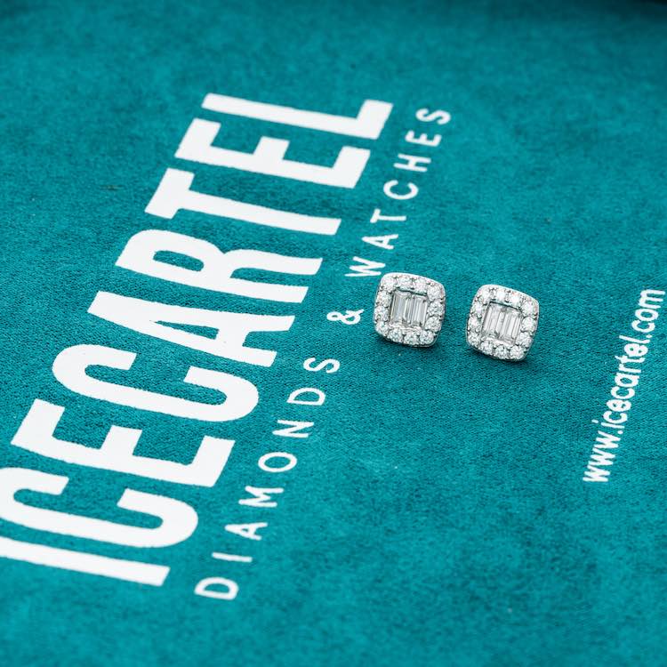 10MM Baguette Moissanite Stud Earrings 14K Gold、mySite、hinf8tx79