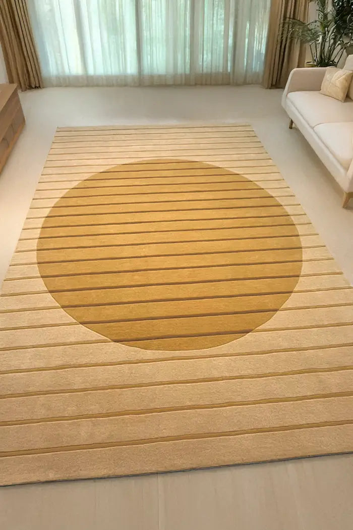 Golden Geometry Hand Tufted Wool Rug 5x8、mySite、gigharbornorthrealestate