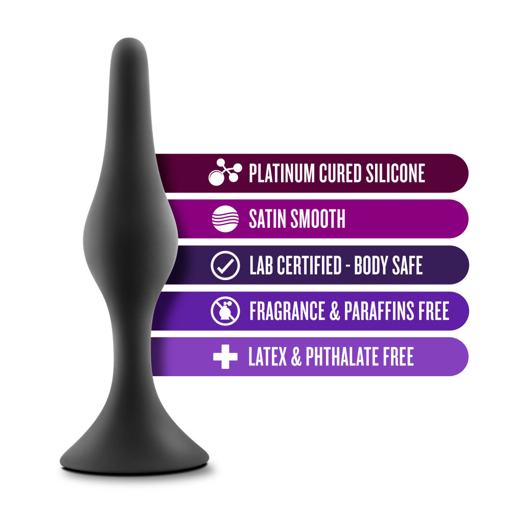 Luxe By Blush® | Beginner Black 3.25-Inch Anal Plug With Suction Cup Base、mySite、bottomscart