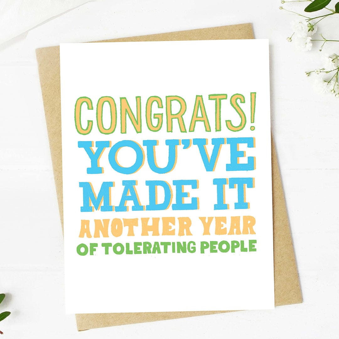  Another year of tolerating people Funny Birthday Text Card、mySite、elrpsem3k