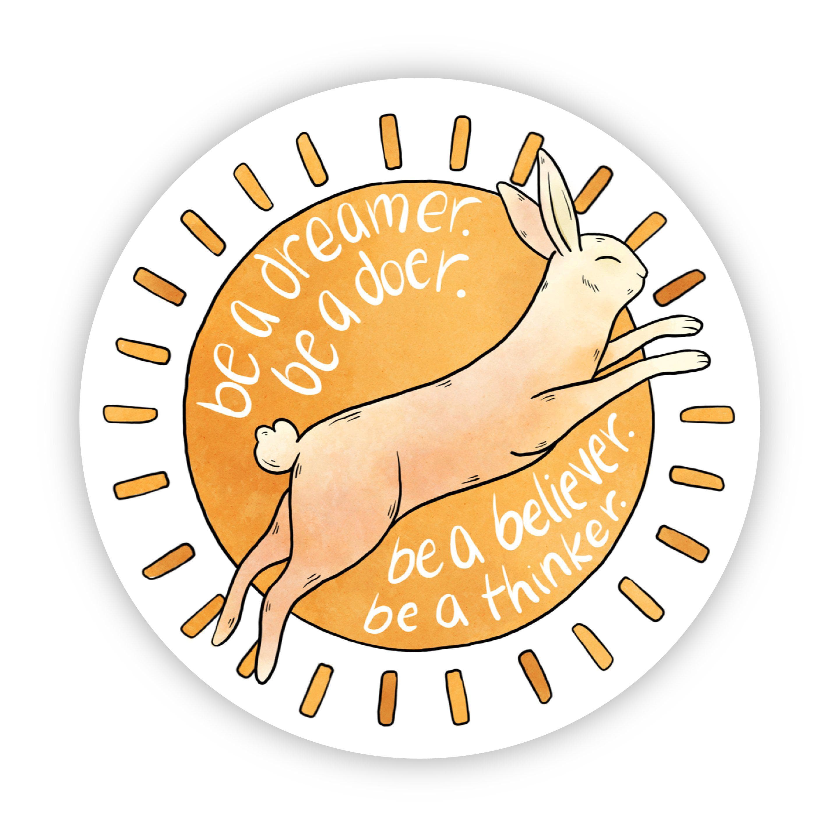  Be A Dreamer Rabbit & Sunshine Sticker - Brown、mySite、elrpsem3k
