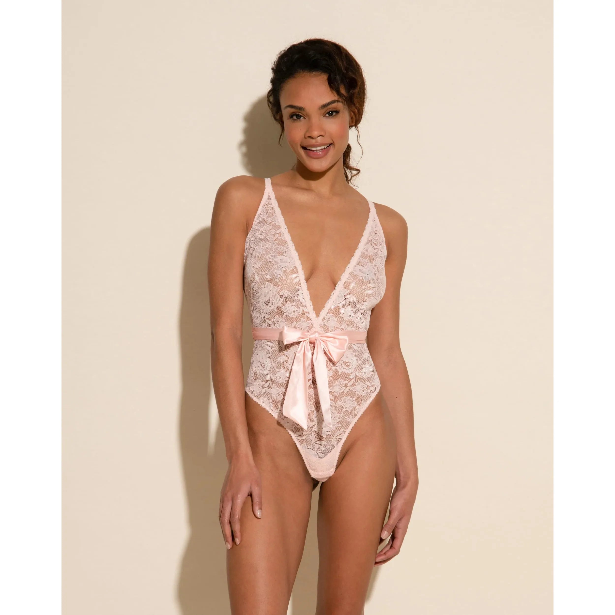  Cosabella Tie Me Up V-Neck Teddy - Pink Lilly、mySite、justintrudeaud