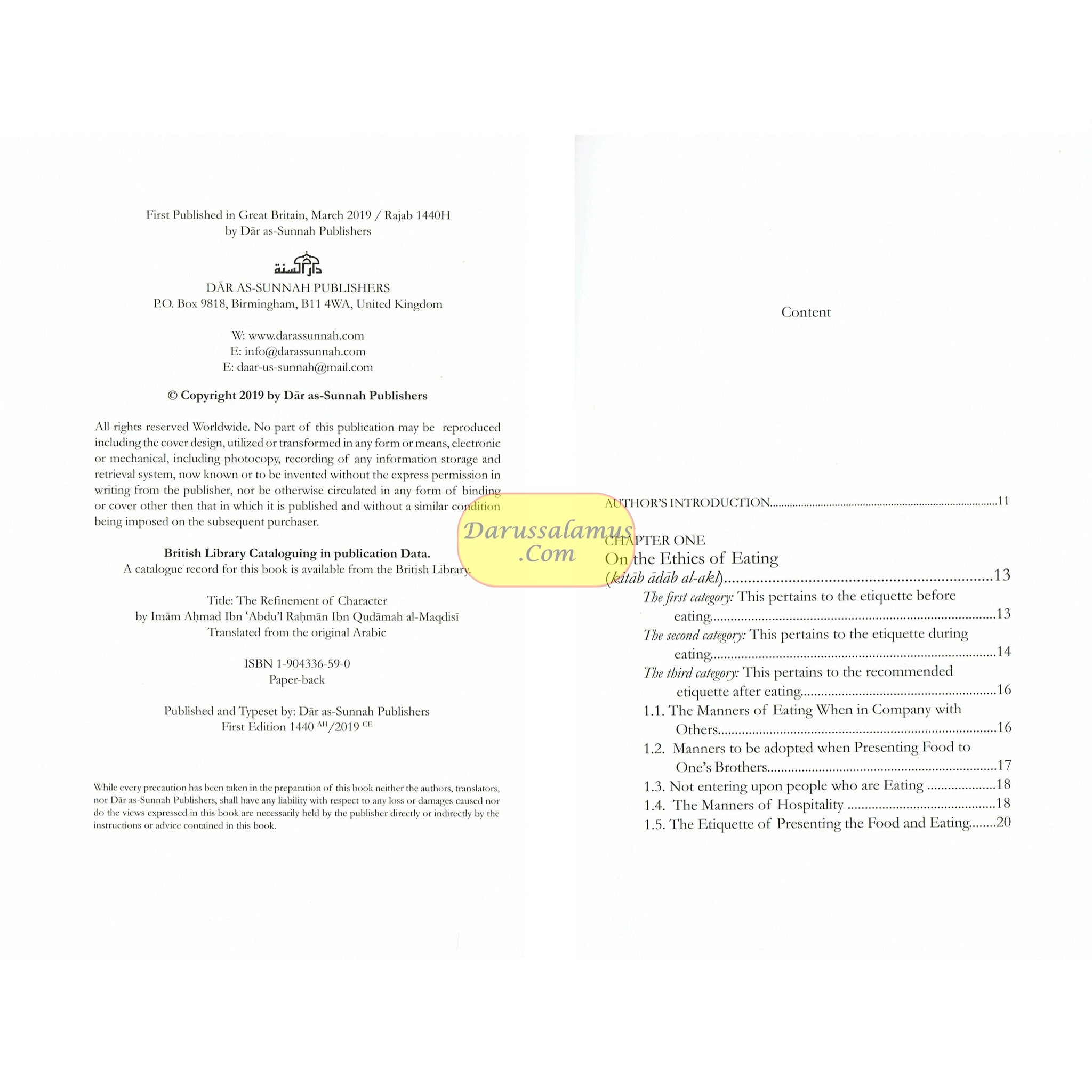 The Refinement Of Character By Imam Ibn Qudamah Al-Maqdisi、mySite、topwebapps