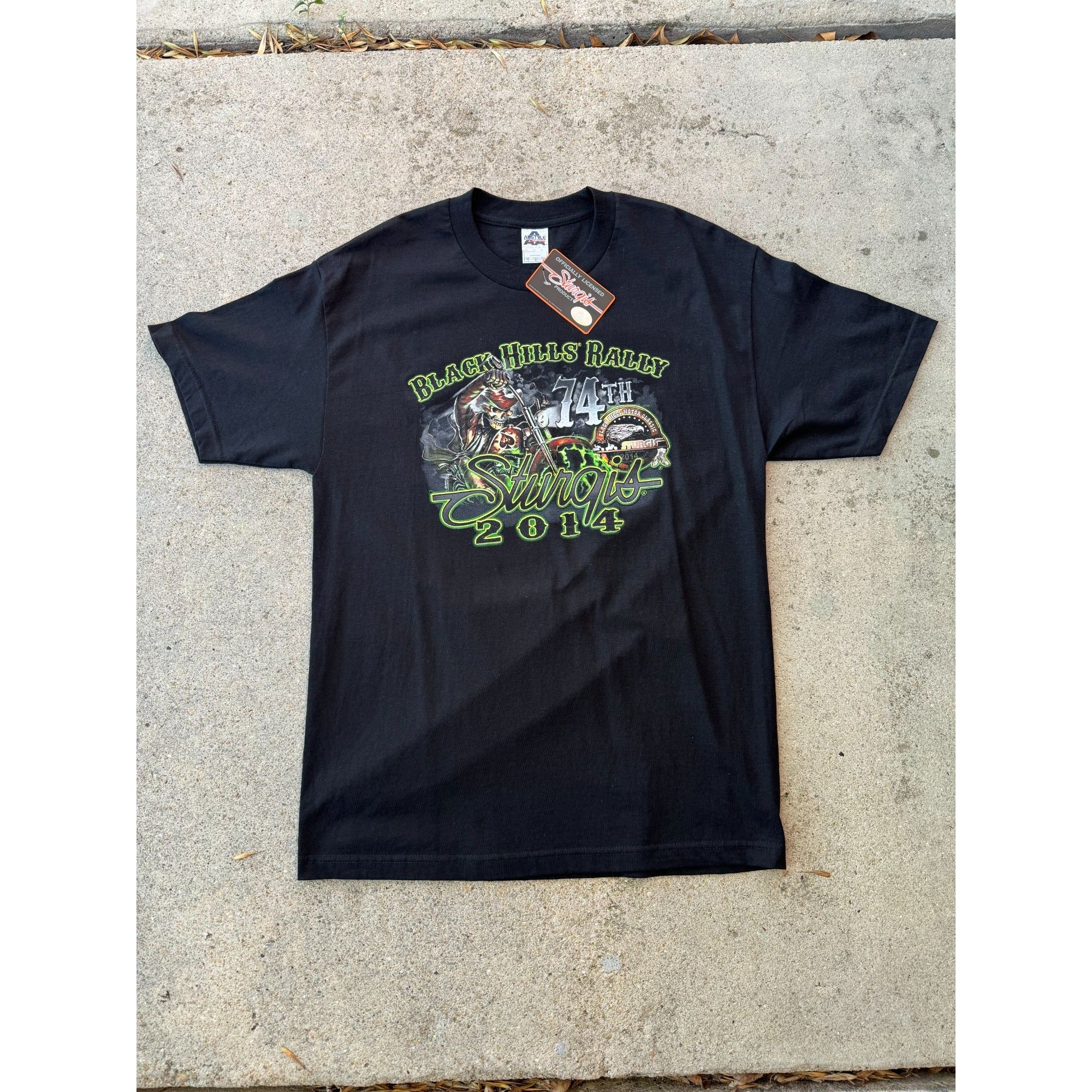 NWT 2014 Sturgis Wild Bill 74th Black Hills Rally Motorcycle Graphic Tee Large、mySite、garagedoors4me