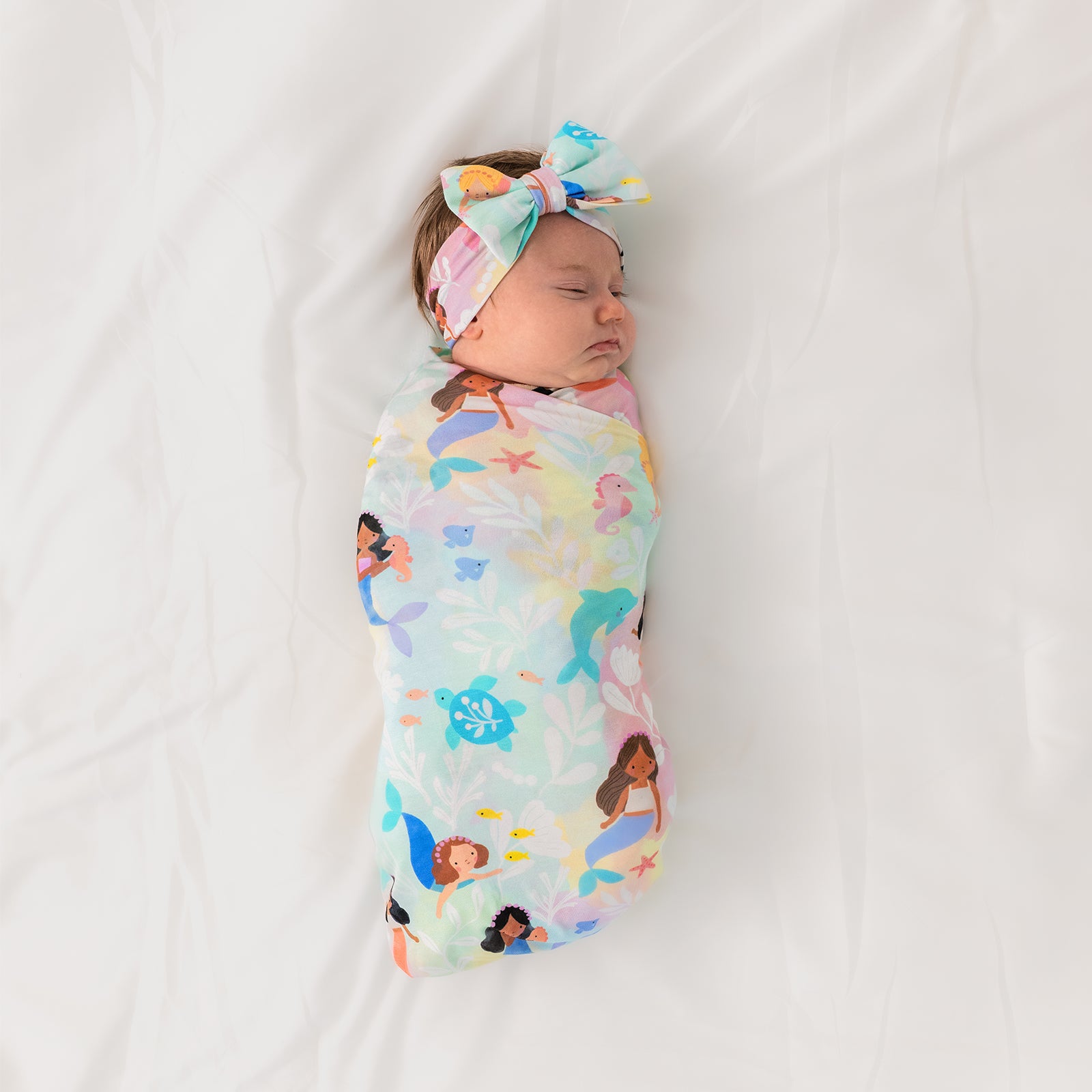  Mystic Mermaids Swaddle & Luxe Bow Headband Set、mySite、layawaytickets