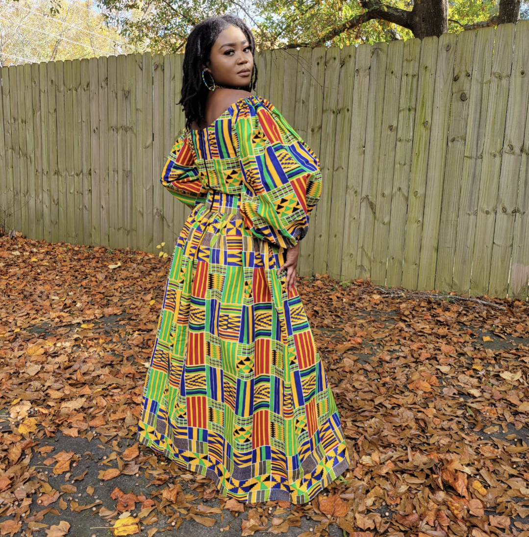Acceber African Print Kente Top and Skirt - DP4075TS3、mySite、solidvoid