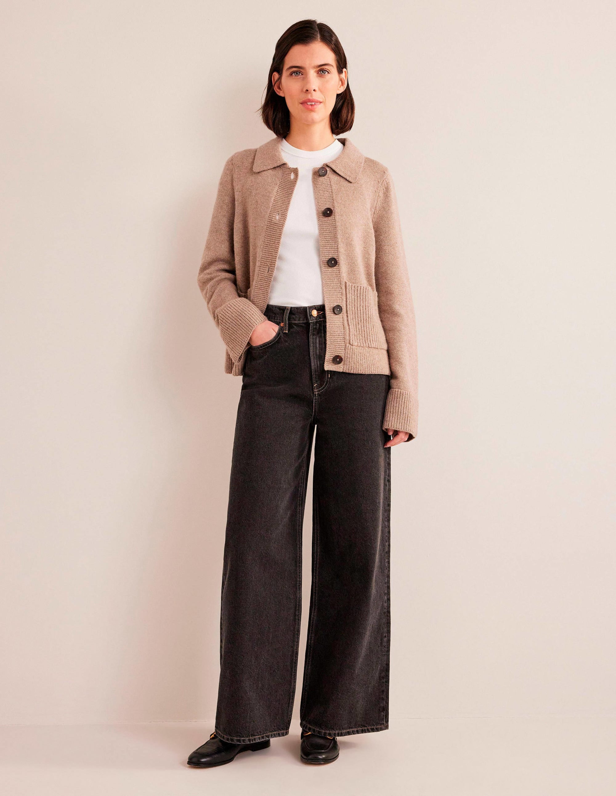  Mid Rise Slouch Wide Leg Jeans-Washed Black、mySite、ashleygrahame