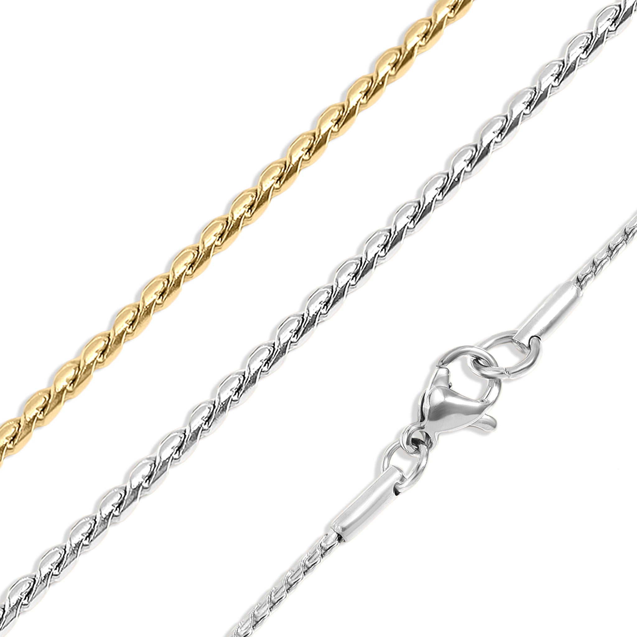 Stainless Steel Twisted Round Link Chain Necklace / CHN9962、mySite、dreamappss