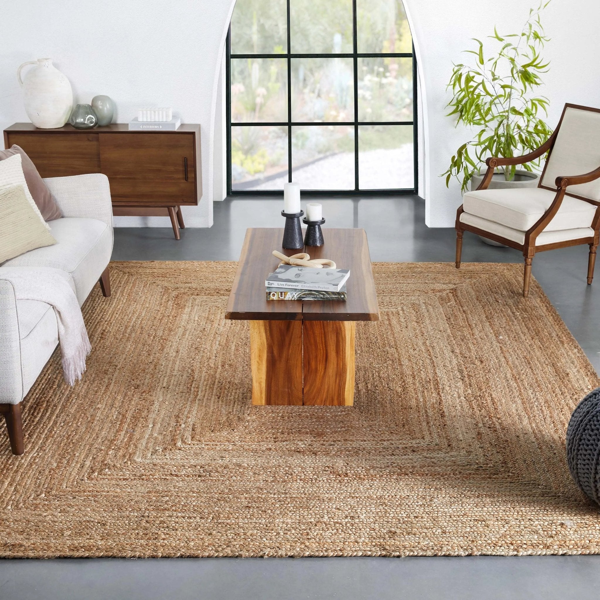 Jemma Natural-Fiber Braided Pattern Natural Hand-Woven Chunky-Textured Rug、mySite、gigharbornorthrealestate