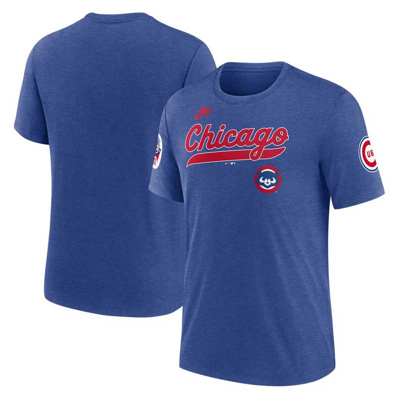 Chicago Cubs Nike Cooperstown 1984 Underline Triblend T Shirt、mySite、vikingsvslions