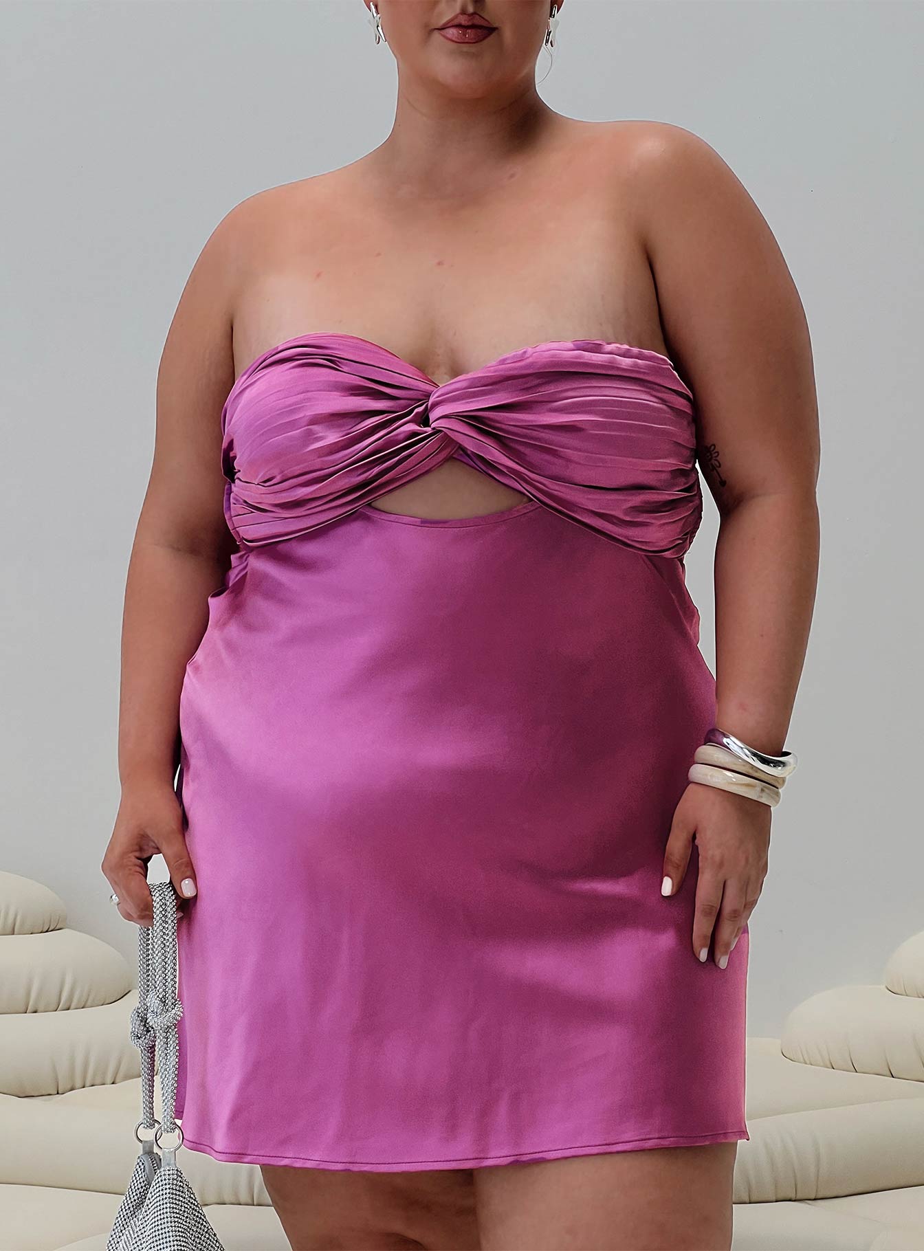 Faviola Mini Dress Purple Curve、mySite、solidvoid