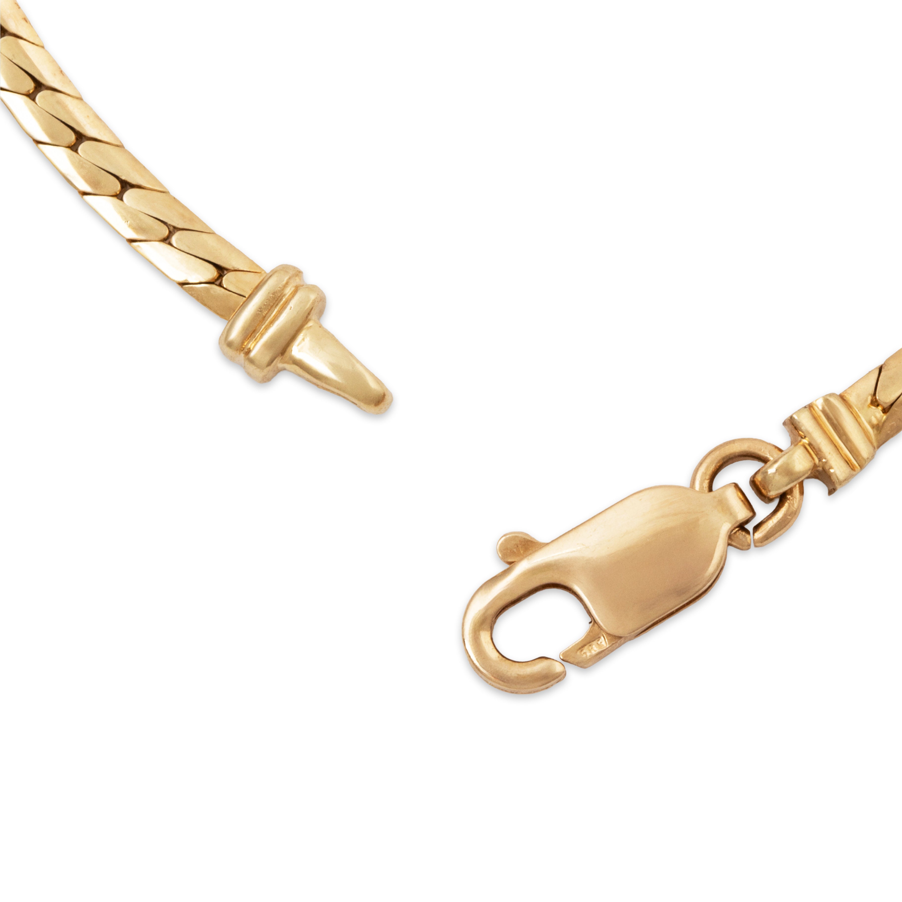 Vintage 14k Yellow Gold Emerald Herringbone Link Station Bracelet 6.75、mySite、hinf8tx79