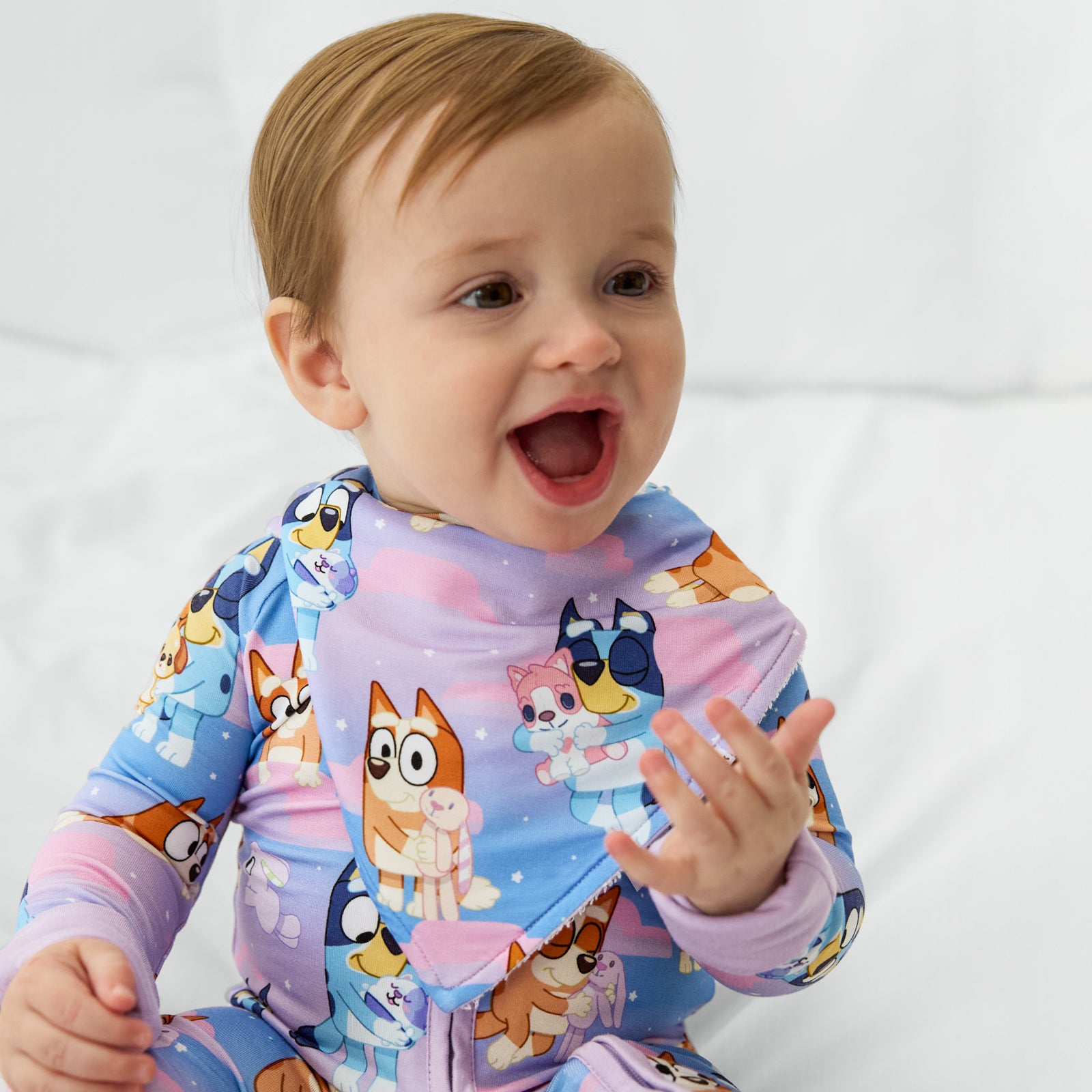 Bluey Purple Sleepytime Bandana Bib、mySite、g9winljtr
