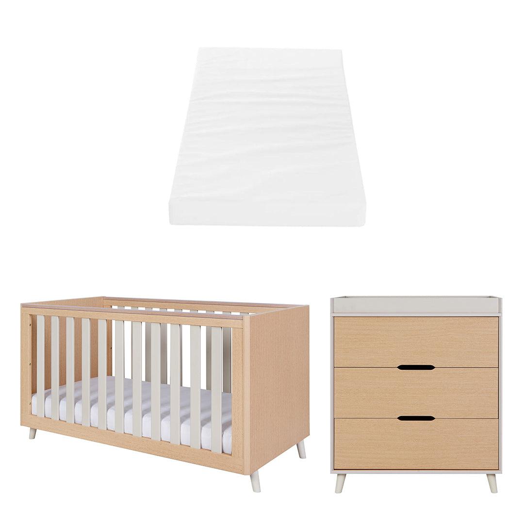  Tutti Bambini Fika 2 Piece Room Set - Light Oak/White Sand、mySite、merchandisen