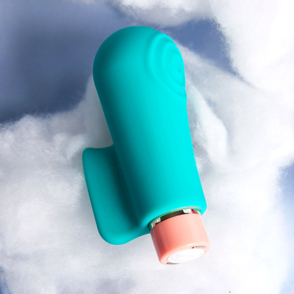 Aria By Blush® | Sensual AF: Finger Fin Teal Silicone Vibrator with Powerful RumboTech™ Technology、mySite、bottomscart
