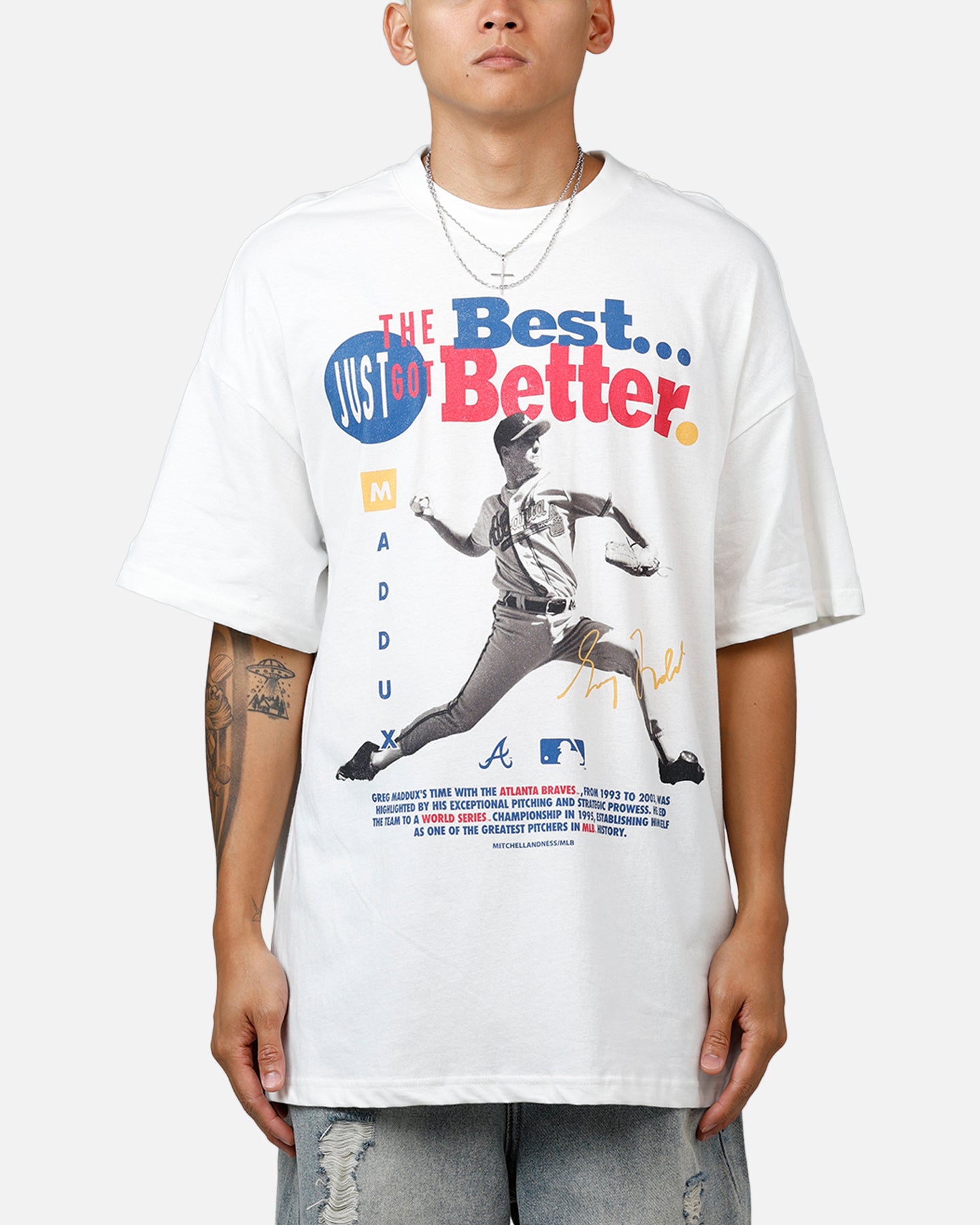 Mitchell & Ness Atlanta Braves Gregory Mad Dog Maddux Got Better T-Shirt Vintage White、mySite、zt4zffjzw