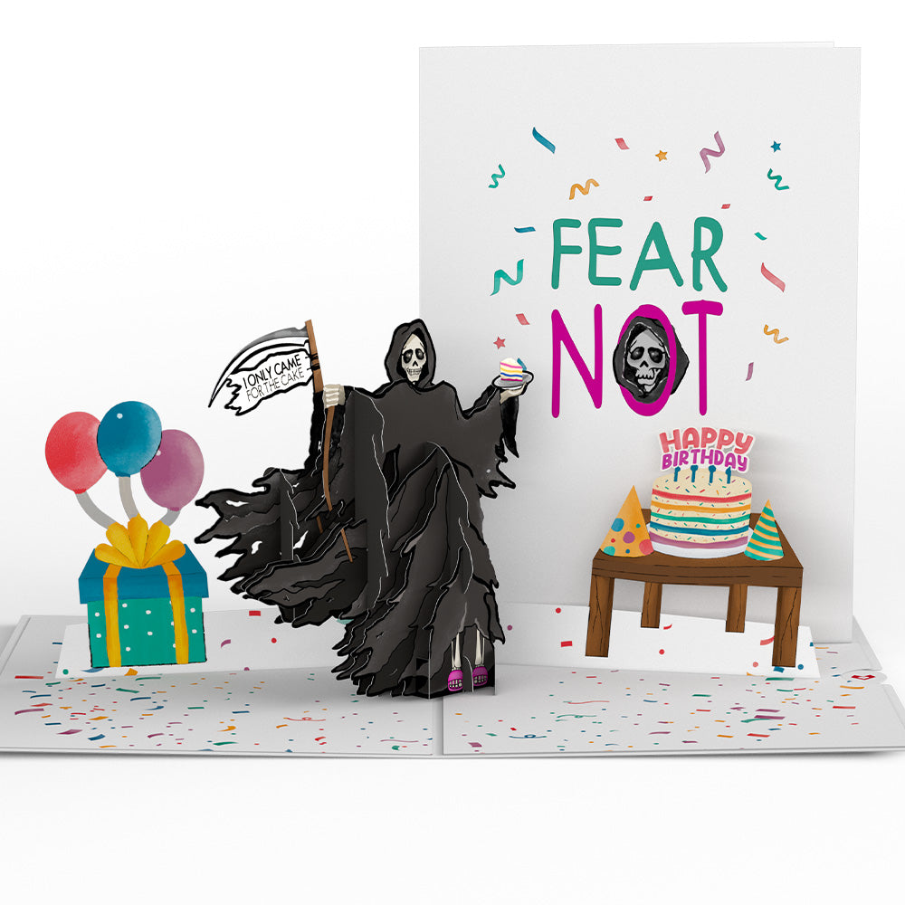 Grim Reaper Dark Humor Birthday Pop-Up Card、mySite、solidvoid