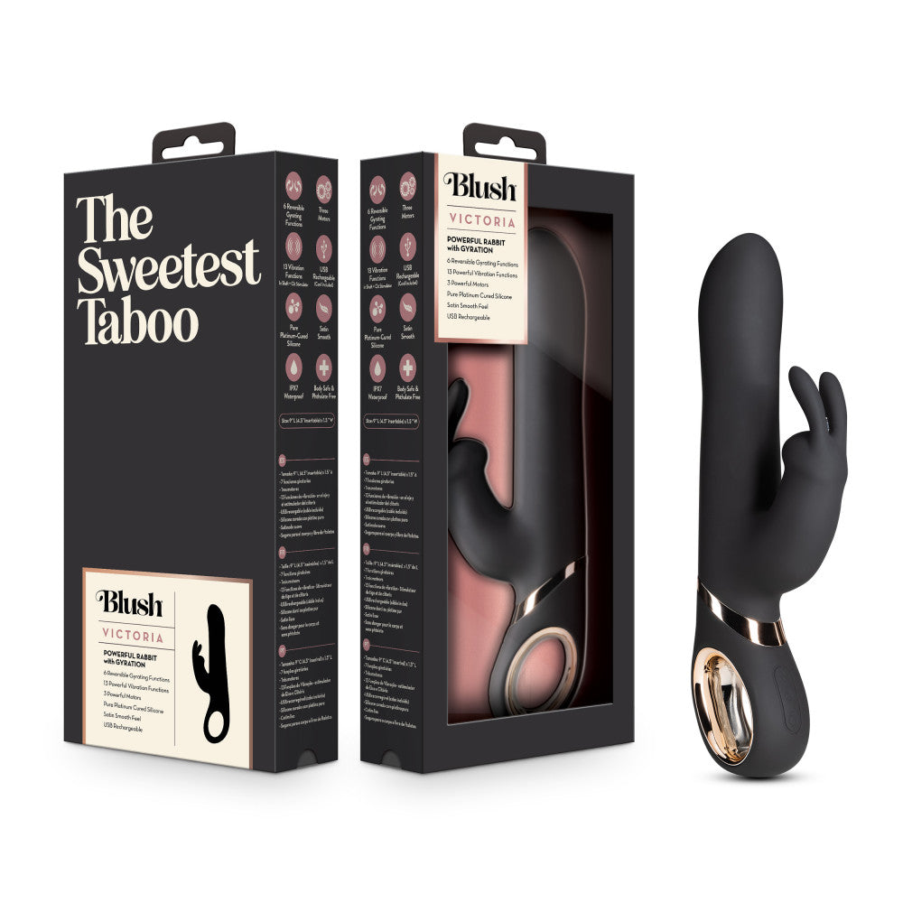 Blush Victoria G-Spot Black 9-Inch Rabbit Loop Handle Vibrator、mySite、bottomscart