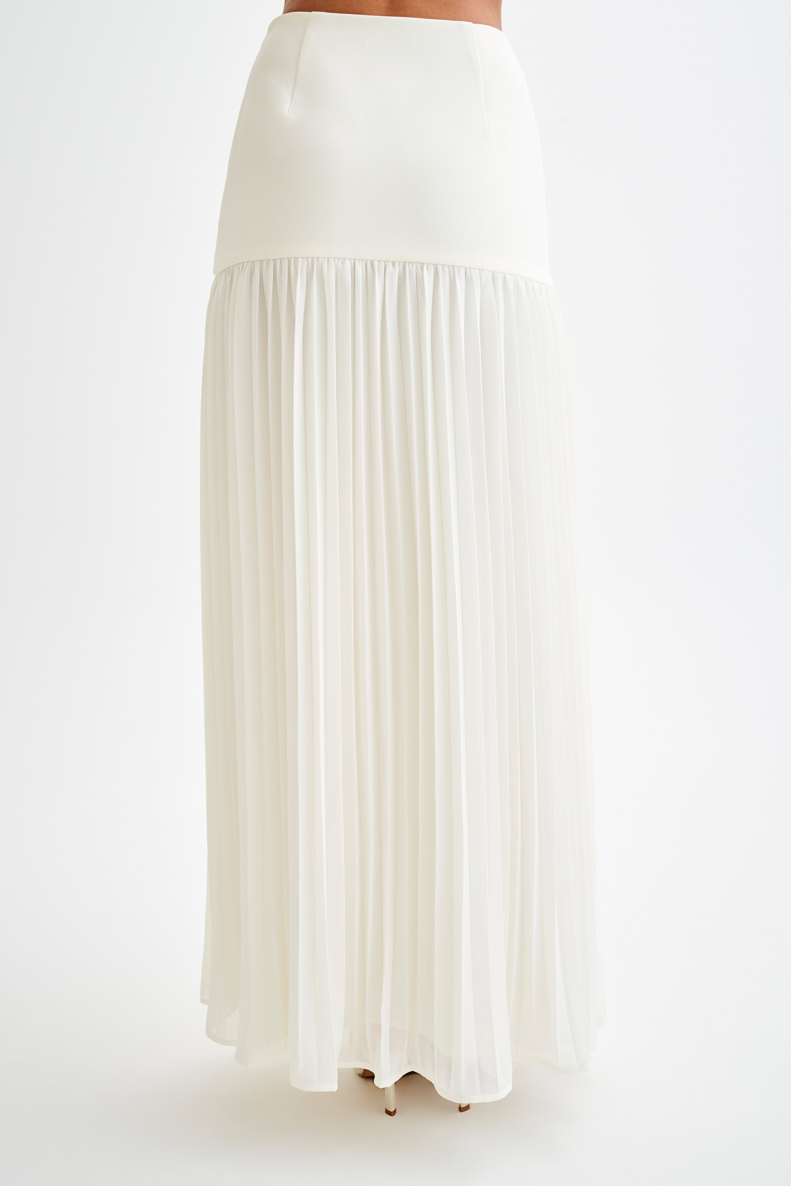 Jillian Pleated Maxi Skirt - Ivory、mySite、solidvoid