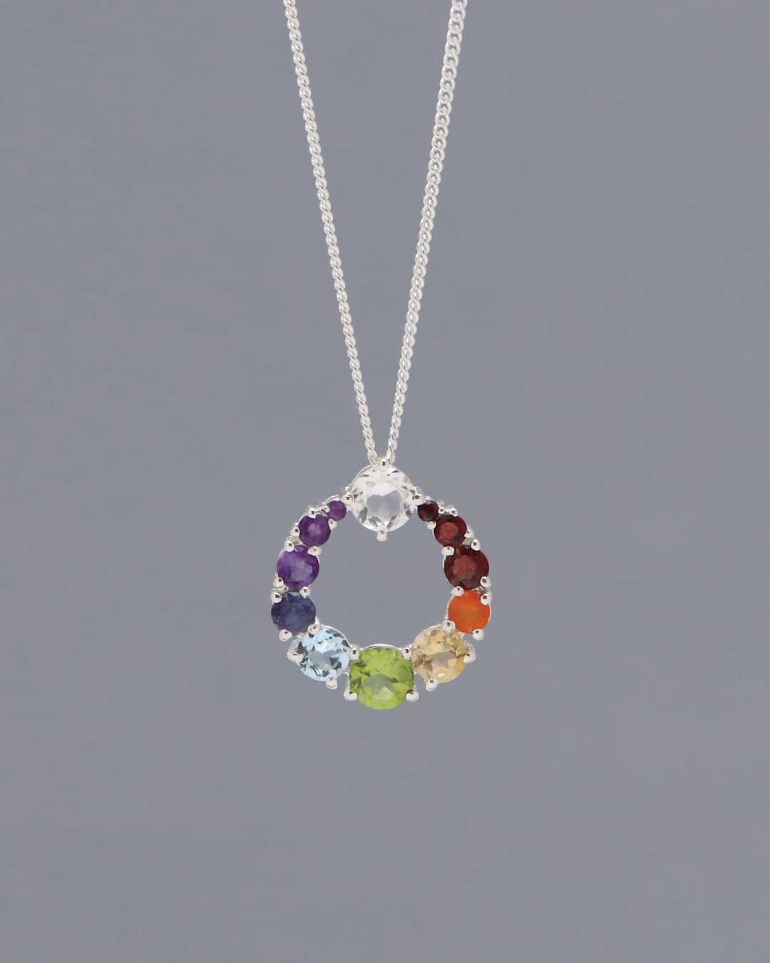 Chakra Circle Pendant Necklace, Sterling Silver、mySite、topwebapps