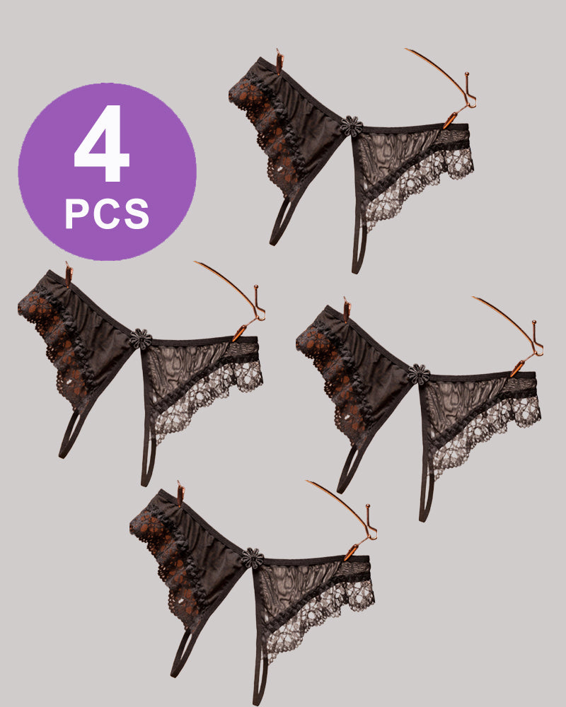 Crotchless Lace Low Waist Thong Panty Set、mySite、bengalsvssteelers