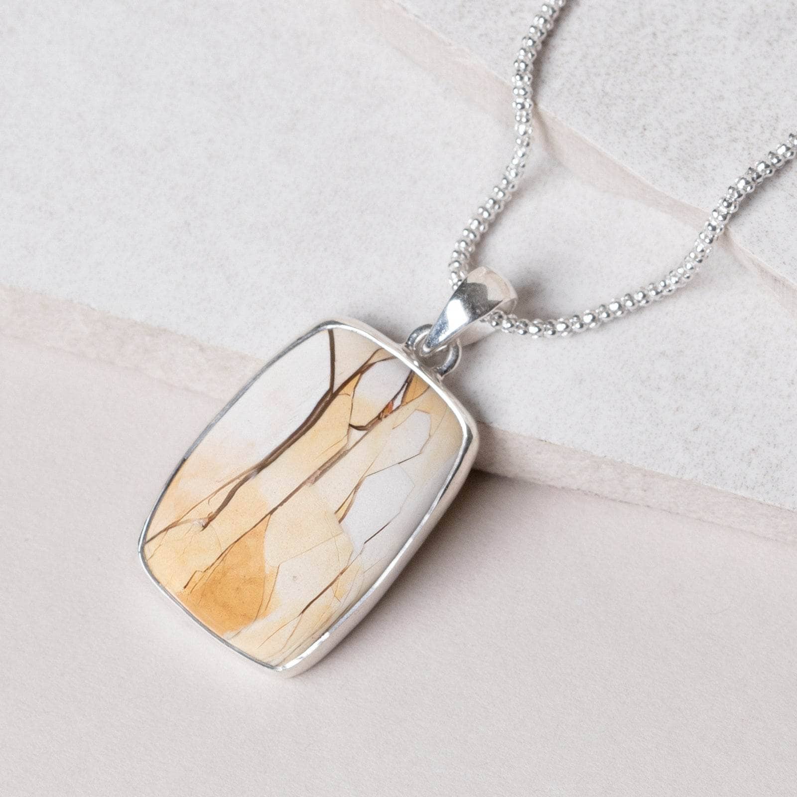 Brecciated Mookaite Jasper Square Pendant Necklace - 1 of a Kind、mySite、hinf8tx79