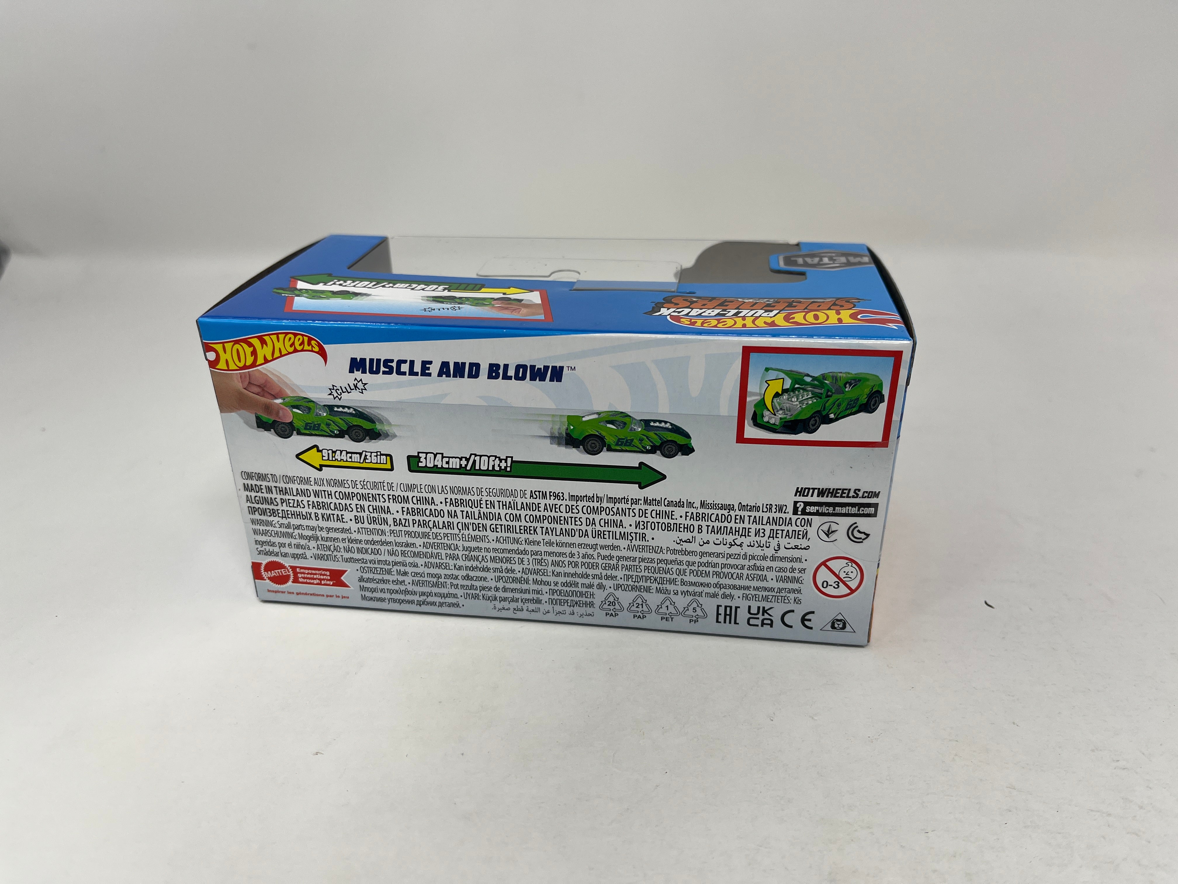 Muscle and Blown * GREEN * 2024 Hot Wheels Pull-Back Speeders 1:43 scale Case F、mySite、hgirdovlk
