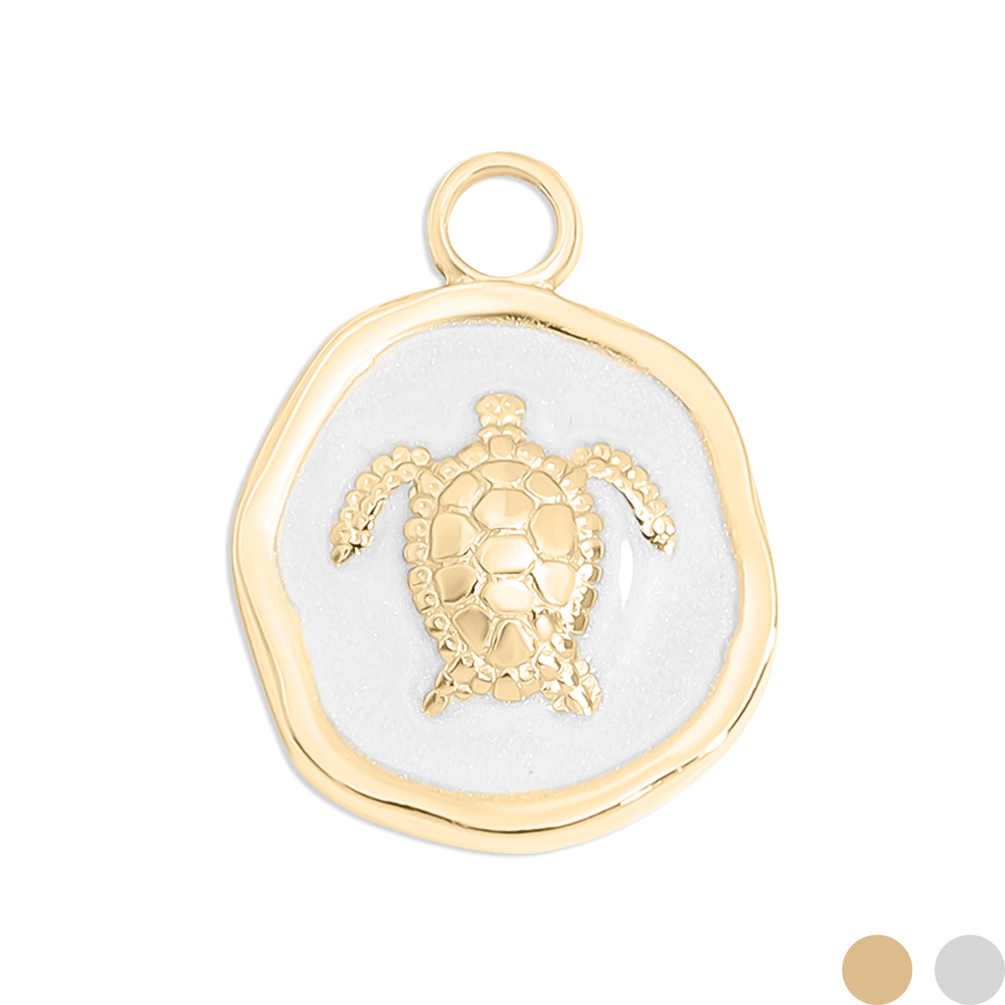 18K Gold PVD Sea Turtle Epoxy Charm / PDL0226、mySite、dreamappss