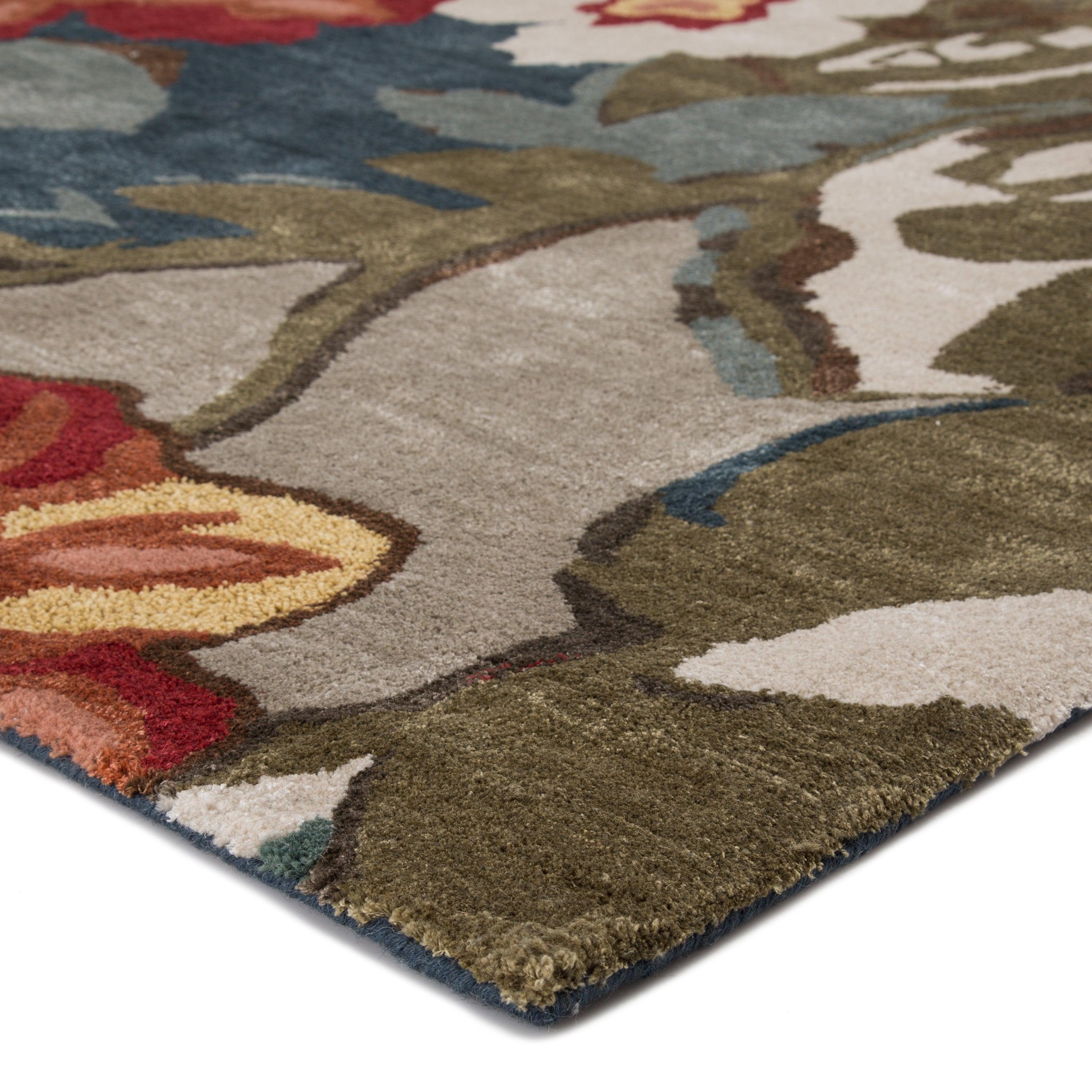 Petal Pusher Handmade Floral Multicolor Gray Area Rug、mySite、gigharbornorthrealestate