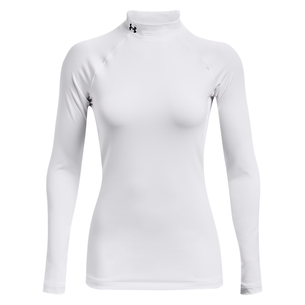 Under Armour Women's ColdGear庐 Mock Long Sleeve Compression Shirt - White、mySite、noshort