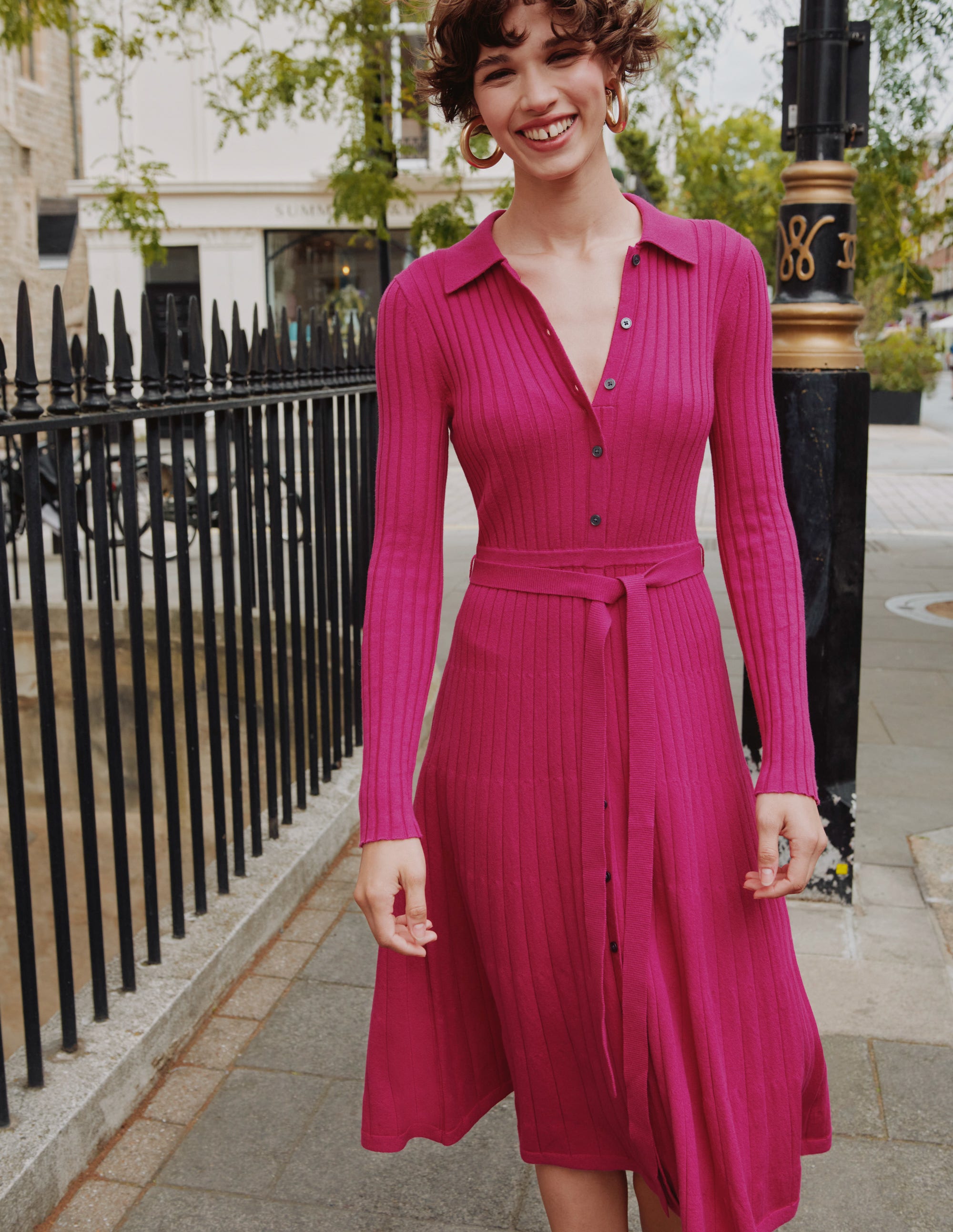  Rachel Knitted Shirt Dress-Vibrant Plum、mySite、ashleygrahame