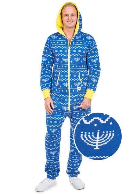 Unisex Blue Hanukkah Jumpsuit - by Tipsy Elves - (Sizes XS - 3XL)、mySite、topwebapps