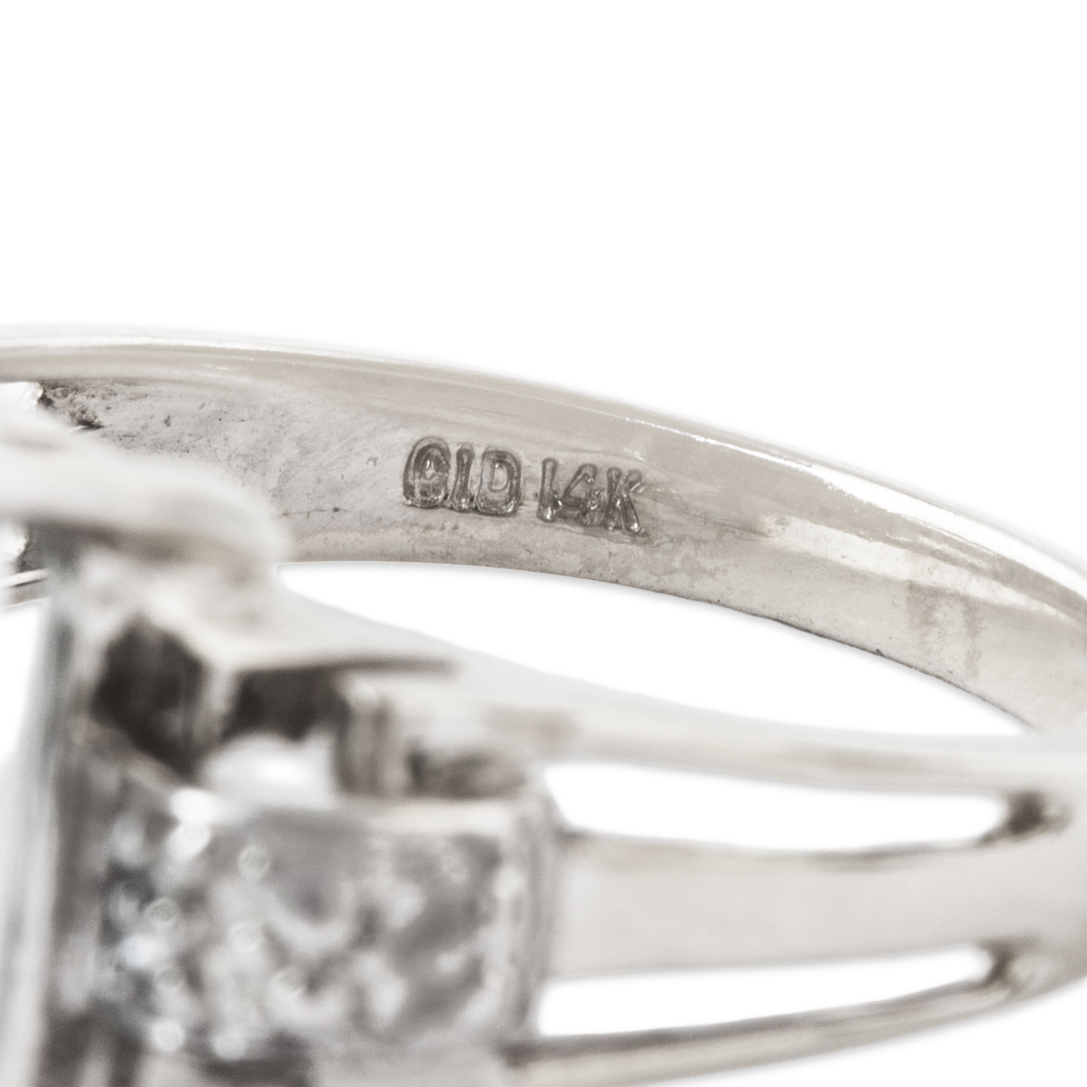 Vintage 14k White Gold 4.8ct Aquamarine Diamond Bold Blue Cocktail Ring 7.00、mySite、hinf8tx79