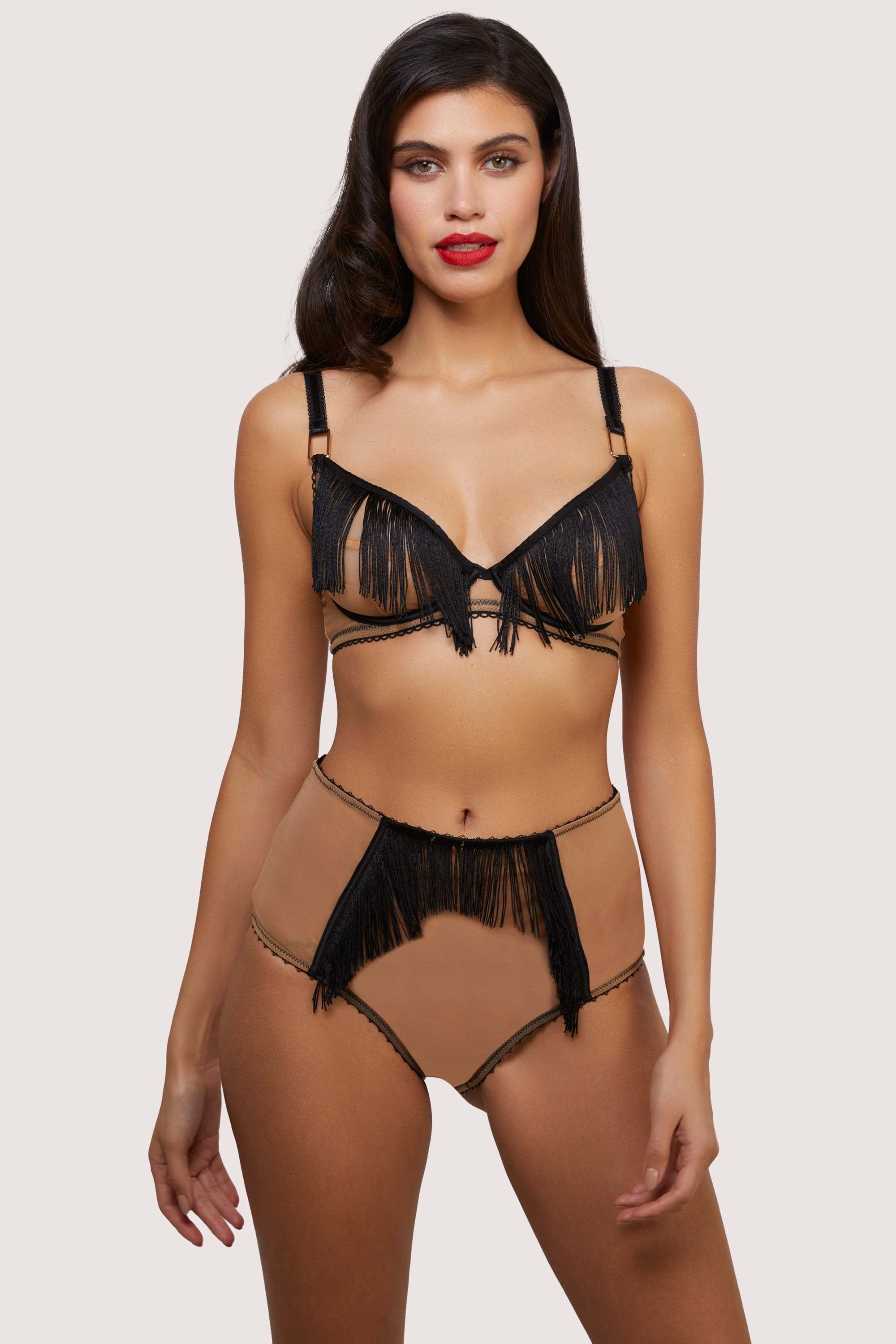Esme Illusion Net and Fringe Push Up Plunge Set、mySite、bengalsvssteelers