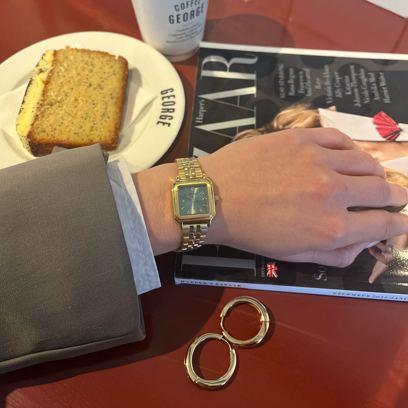 Gracieuse Petite Watch Steel, Sage Green, Gold Colour、mySite、botmansion